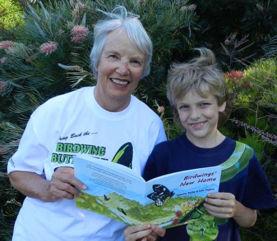 author and grandson read the book